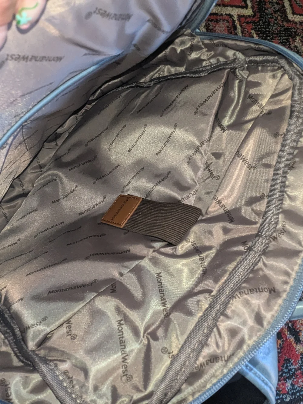 Montana West Light Blue Leather Backpack for Men